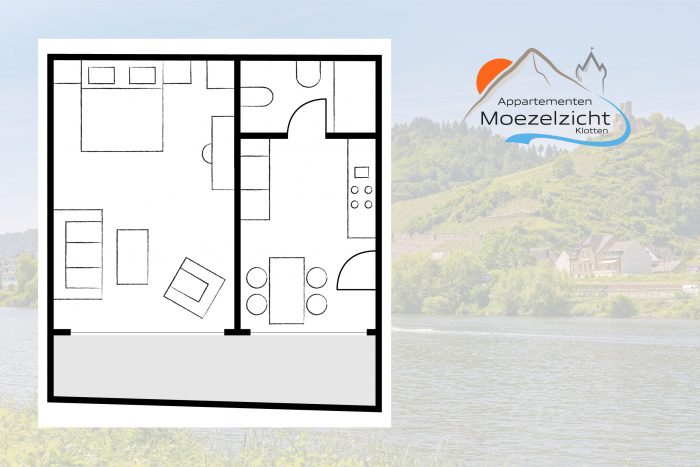 Plattegrond Vliegende Hollander - Moezelzicht appartementen verhuur